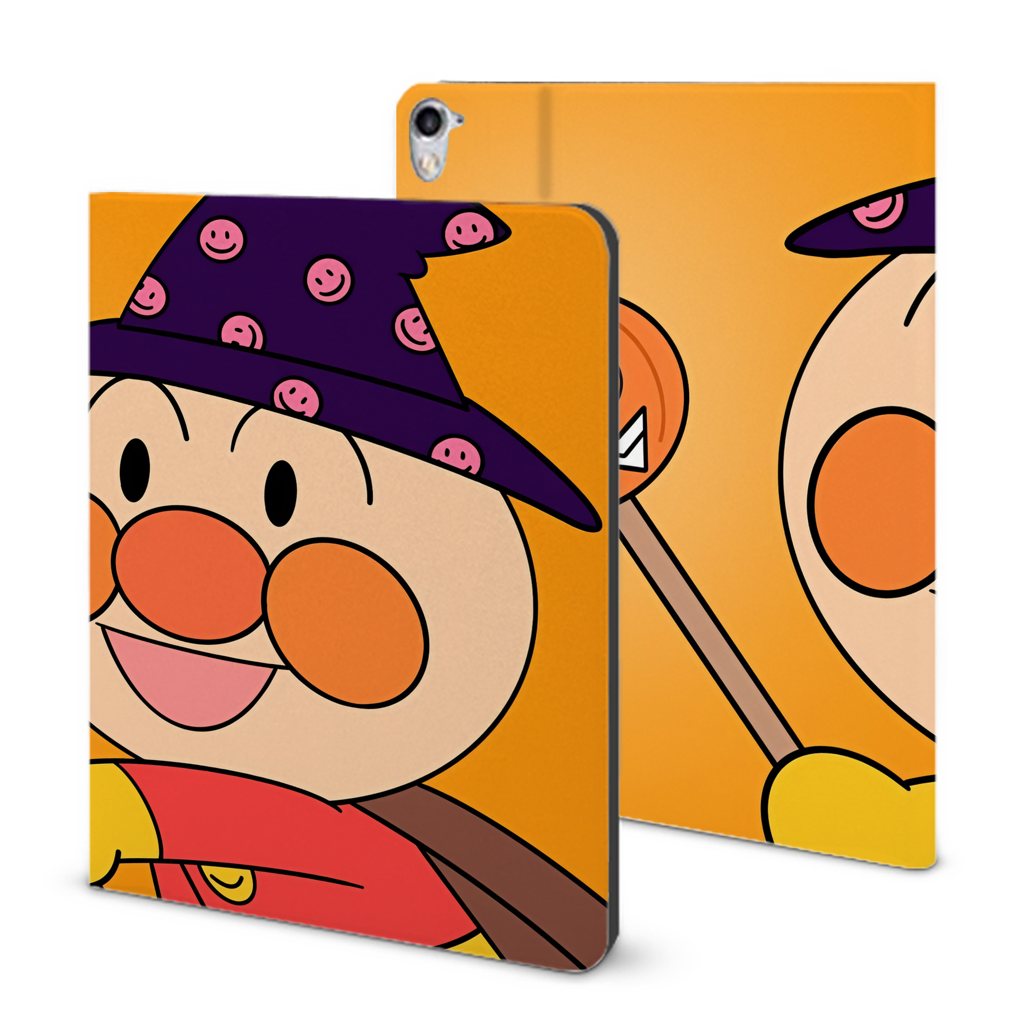 （画像用） アンパンマン Anpanman IPad ケース ブック型 PUレザー TPU 耐衝撃 軽量 薄型 ペン収納なし 全面保護 IPad 各モデル対応